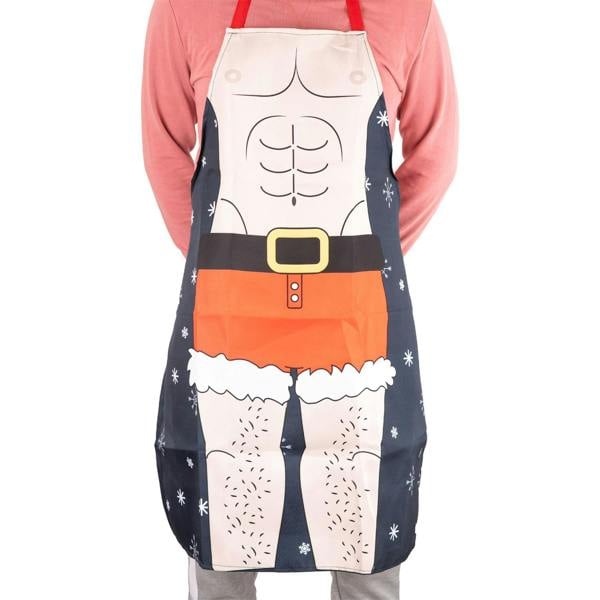 Six Pack Apron Fun Festive Novelty Christmas Aprons for Parties, Cooking and Seasonal Gatherings image 3