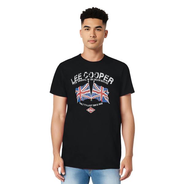 Lee Cooper Mens Logo Cotton T-Shirt - Black - 
