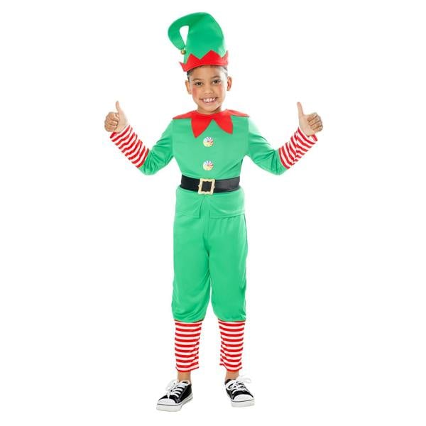 Bristol Novelty Childrens/Kids Elf Costume - Green/Red/White - 