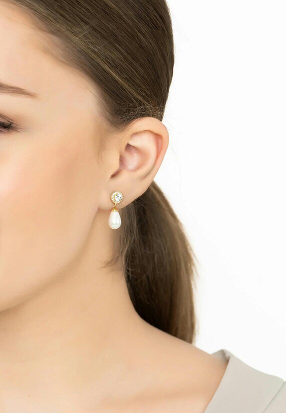 Latelita Timeless Pearl Teardrop Earrings Gold