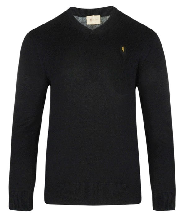Gabicci V00GK06 Mens Brandon Vee Neck Sweater Gabicci Vintage - BLACK