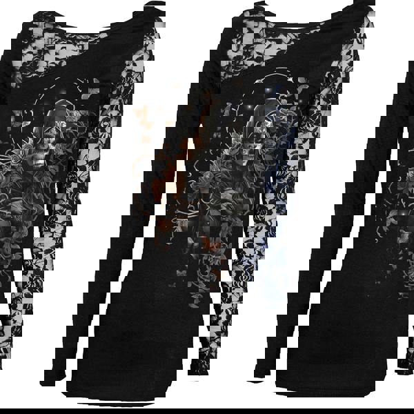 GOTHIC GRACE - Lace One Shoulder Top Black