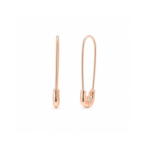 Spero London Sterling Silver Starburst Safety Pin Earring