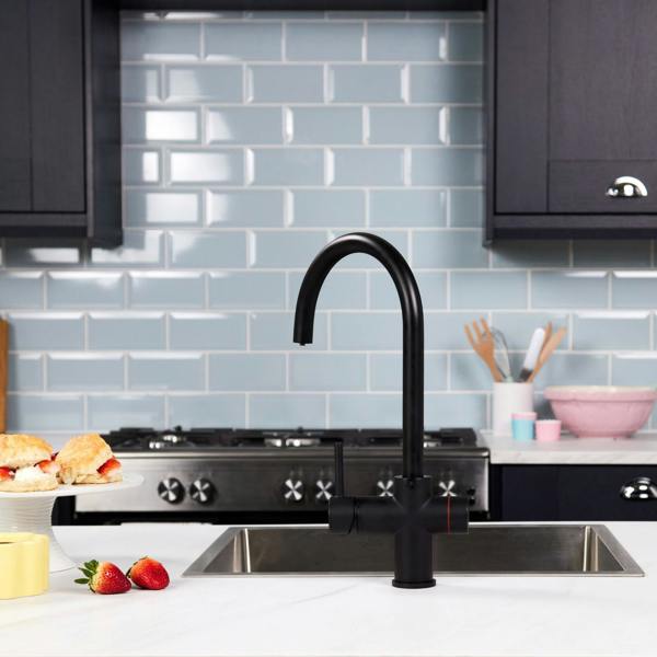 Impromta 3 in 1 Biometric Swan Neck Boiling Water Tap | Matt Black Finish
