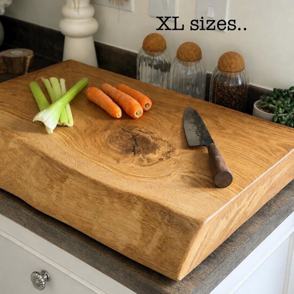 Giraffes & Craftz XL Thick Oak Live Edge James Martin Style Chopping Board Block