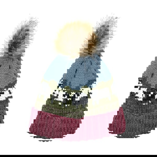 Aran Traditions Aran Knitted Pom Pom Sheep Beanie