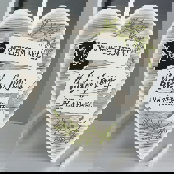 Personalised Memento Company Personalised White Arrow Banner Chalk Countdown Wooden Heart Decoration