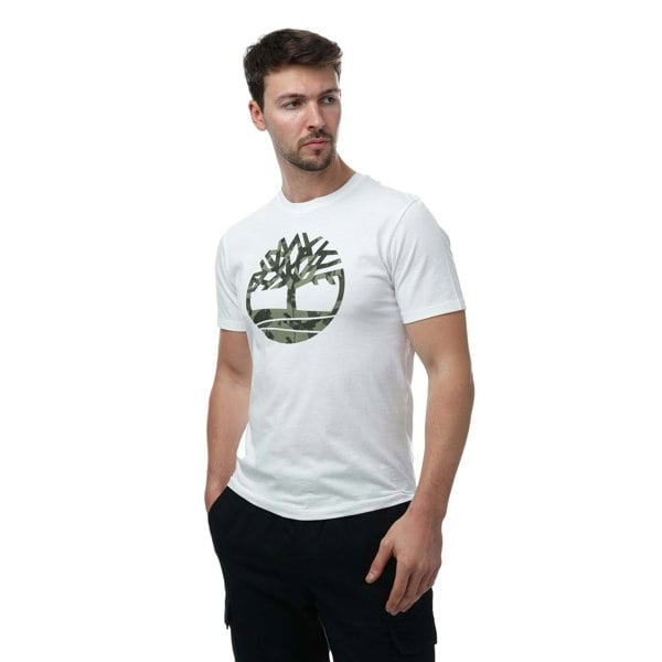 Timberland Mens Camo Logo T-Shirt - White