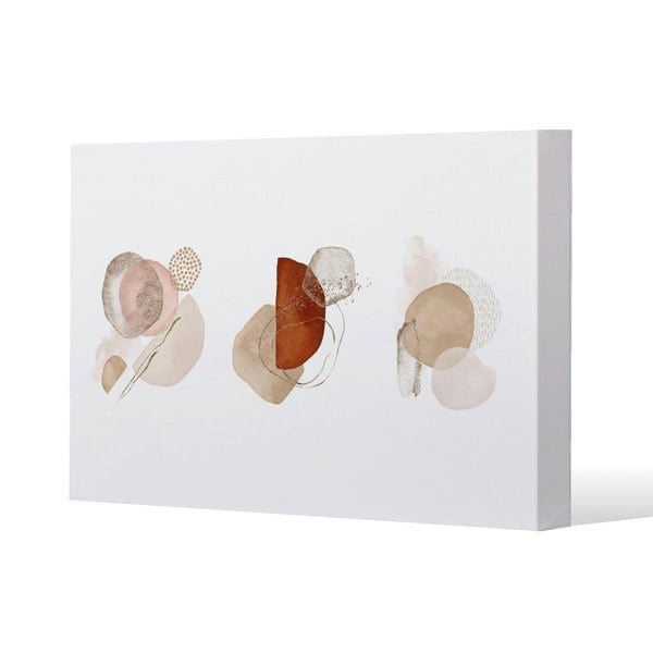 Benjamin Tate Design ivory, beige watercolor Illustration and gold elements Slim Style Canvas Print  70x100cm , 15mm Slim Real wood.