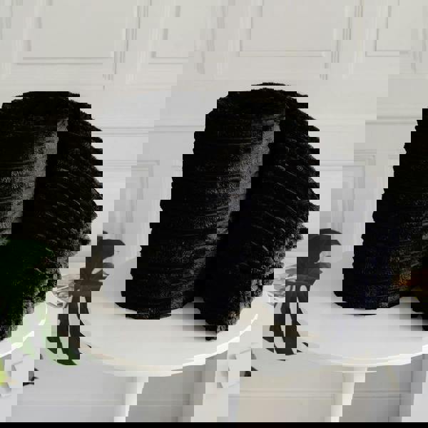 HomeSpace Direct Chunky Cord Black Blanket/Throw