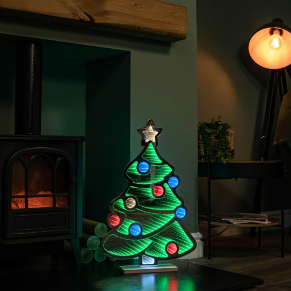 Samuel Alexander 60cm Light up Christmas Tree Infinity Decoration with Multi-Coloured LEDs