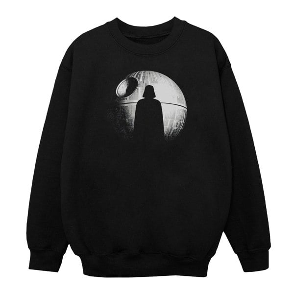 Star Wars Boys Rogue One Death Star Vader Silhouette Sweatshirt - Black