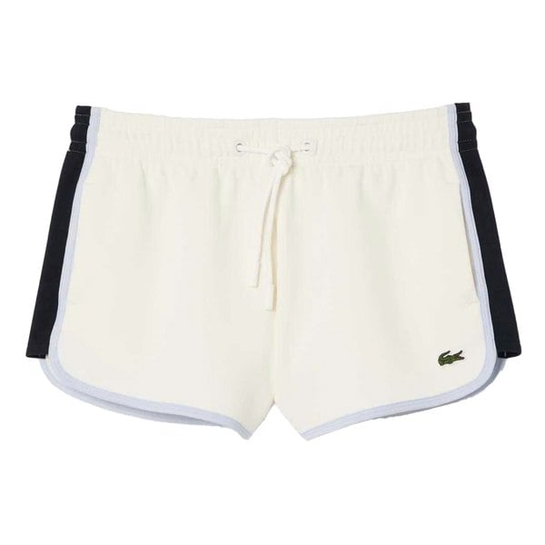 Lacoste Womens/Ladies Pique Contrast Panel Shorts - Cream