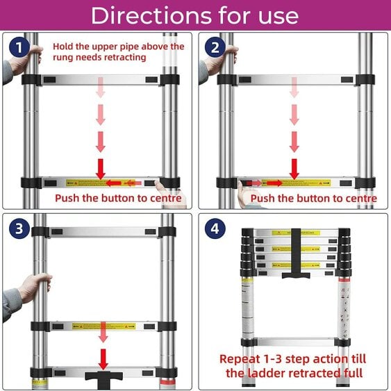 Neo 3.8M Extendable Steel Foldable Telescopic Ladder