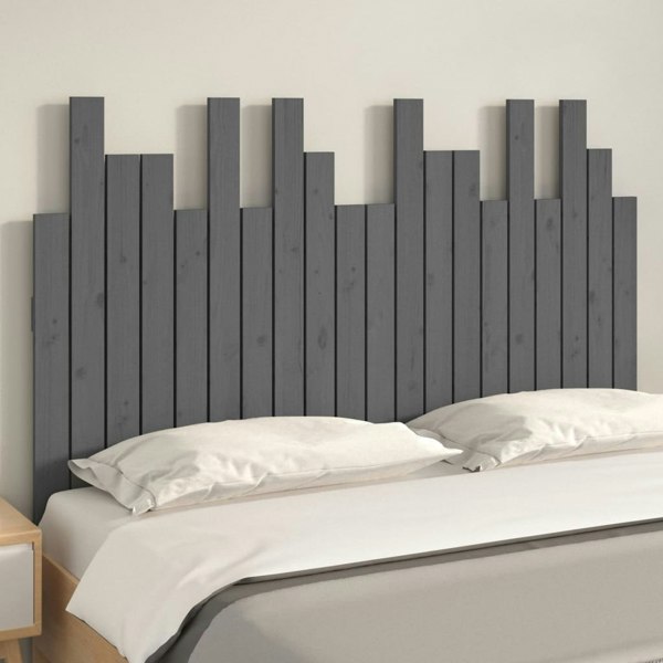 Berkfield Wall Headboard Grey 127.5x3x80 cm Solid Wood Pine