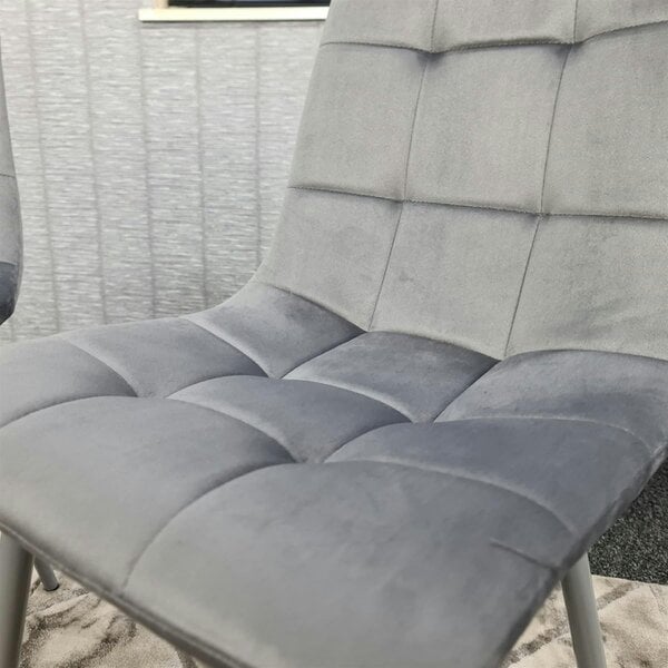 Kosy Koala Dining Chairs Set of 6 Grey Velvet Kitchen Chairs