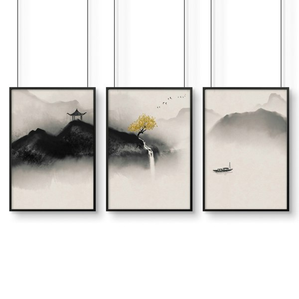 Japandi Art | set of 3 Bedroom wall art