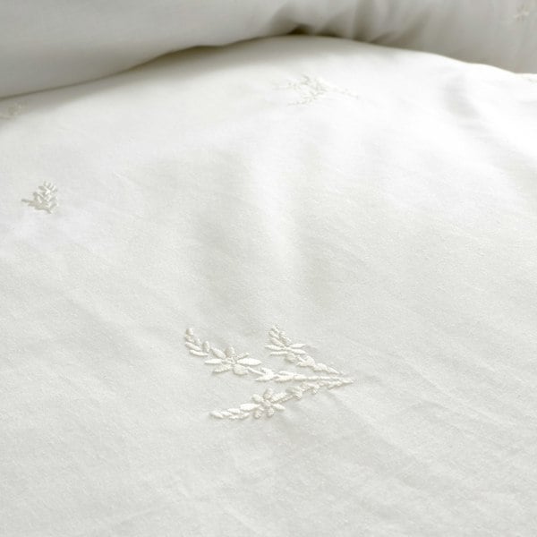 Bianca Lottie Floral Embroidery 180 Thread Count Cotton Duvet Cover Set