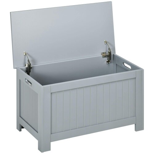 Wyld Haus Vekasa Grey Toy and Blanket Storage Chest With Safety Hinged Lid