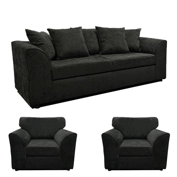 Furnishings For Less Monaco Chenille Fabric 3 Seater and 2 Armchairs