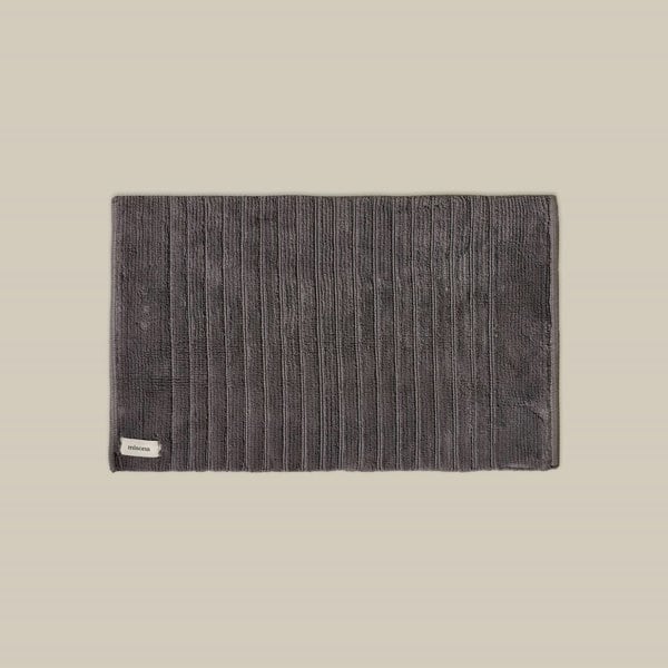 Charcoal grey organic cotton bath mat, thick luxury bathroom mat