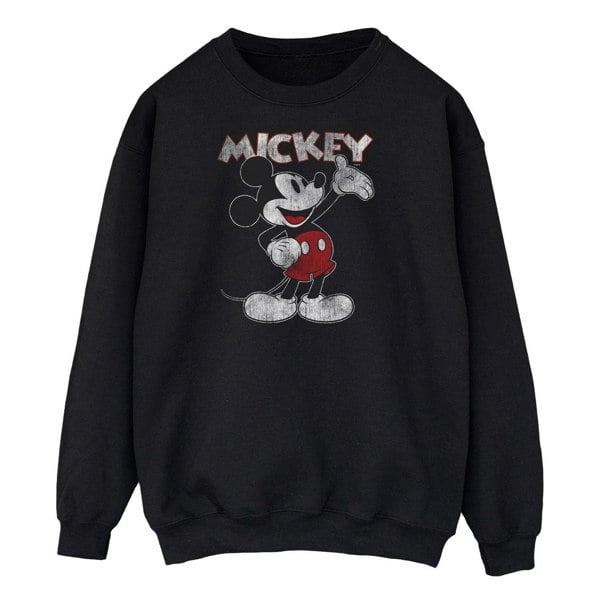 Disney Mens Presents Mickey Mouse Sweatshirt - Black