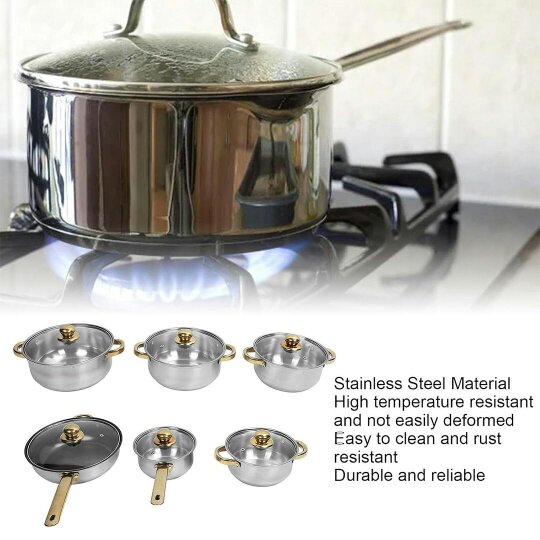 Havendro Induction Non Stick Stainless Steel Cookware Cooking Pot Pan With Lids Set