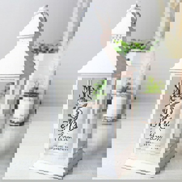 Personalised Memento Company Personalised Mr & Mrs Wedding White Lantern