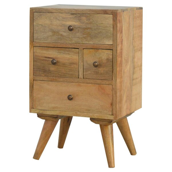 Wyld Haus Pitigliano Nordic 4 Drawer Mango Wood Bedside Table