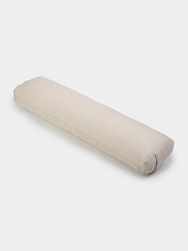 Yoga Studio GOTS Organic Cotton Pranayama Buckwheat Meditation Bolster - Ecru