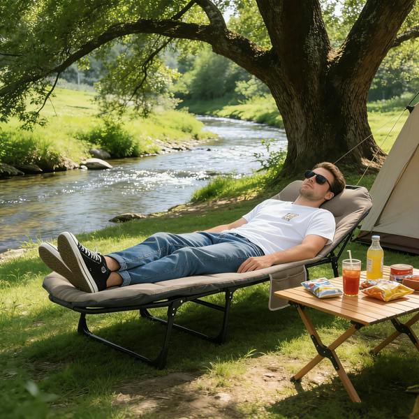 Leaper Foldable Camping Bed with Adjustable Head Rest