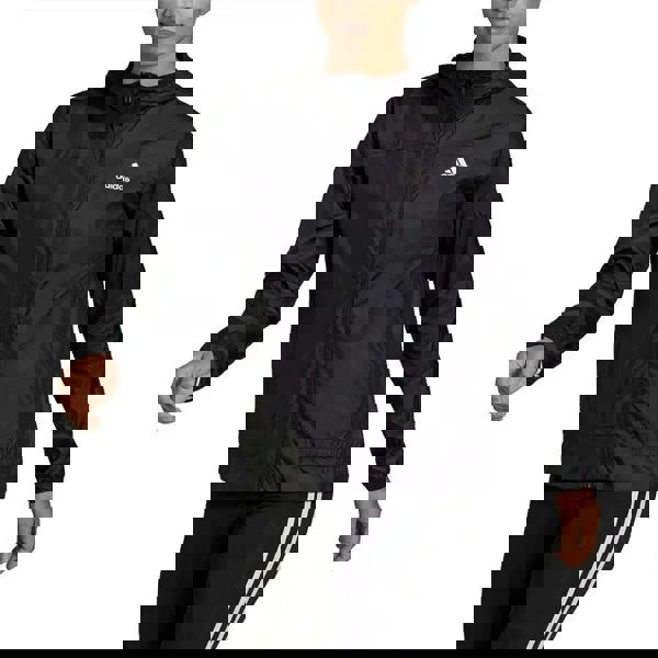 Adidas Womens/Ladies Logo Aeroready Running Windbreaker - Black - 