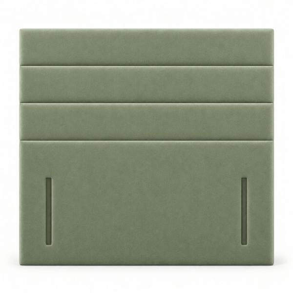 Great British Beds Horizontal Line Headboard - Green Plush