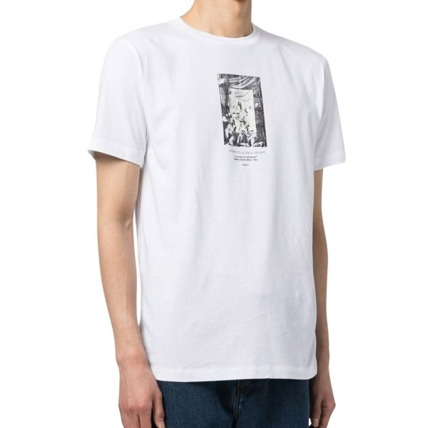 Off-White Paint Mirror Logo Slim Fit White T-Shirt XS