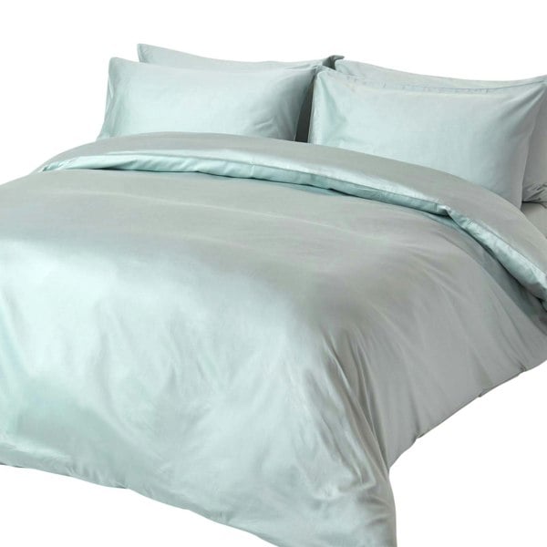 HOMESCAPES Organic 400 TC Egyptian Cotton Sateen Duvet Cover Set