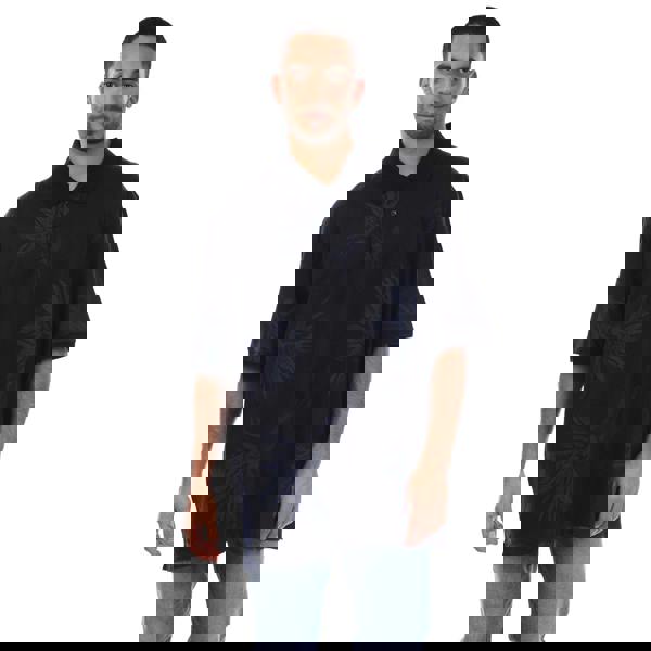 Boss Mens C-Parris Floral Jacquard Polo Shirt - Blue