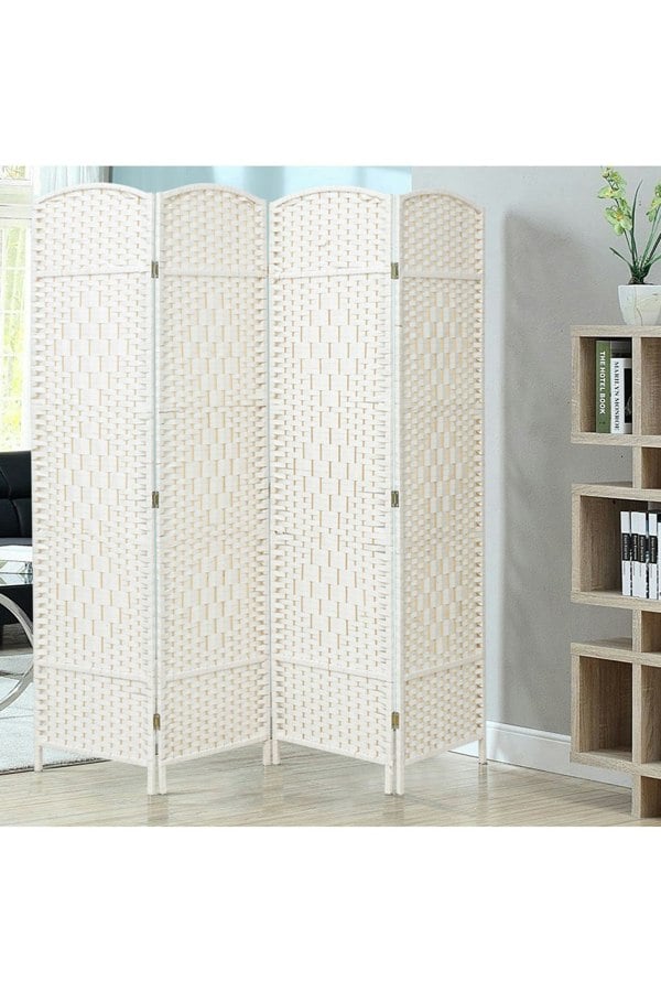 Living and Home Folding Solid Wood Room Divider Privacy Screen for Home