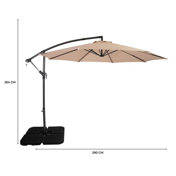 Jardi Cantilever Parasol 3m With Square Base – Beige