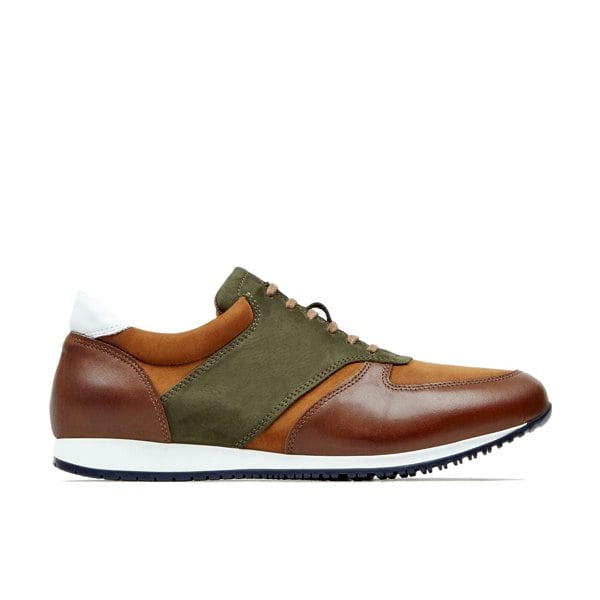Embassy London San Francisco - Brown - Men's lace-up leather & suede trainer
