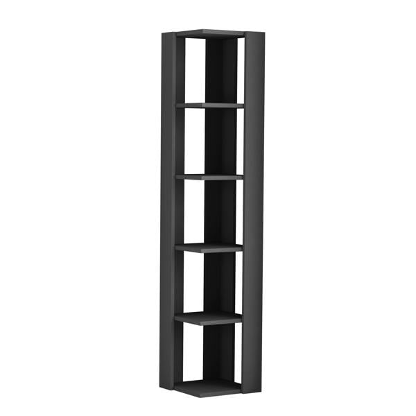 Decortie Nati Tall Corner Bookcase Modern Shelving Unit Space-Saving Storage 161cm