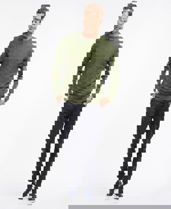 Barbour Tisbury Crew Neck Knitted Jumper - Forest Green