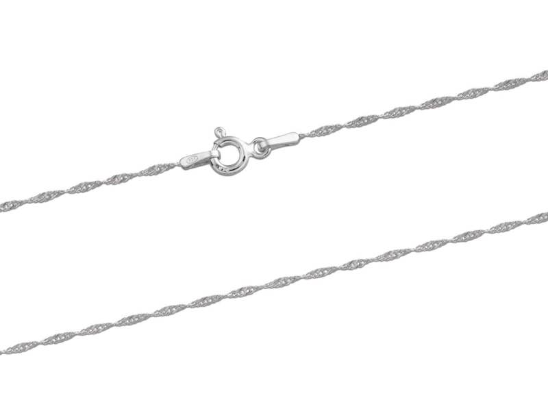 Cooksongold 925 Sterling Silver Singapore Rope Necklace Chain