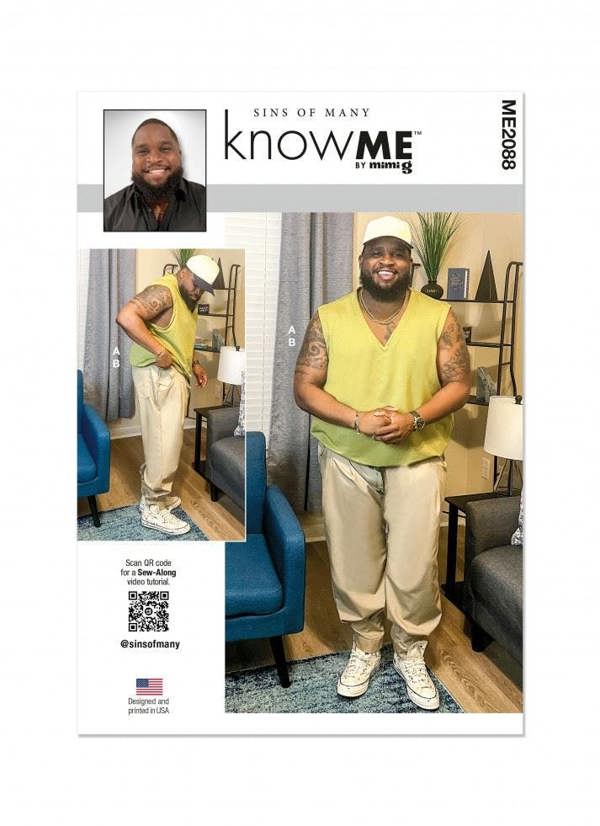 Know Me Sewing Pattern 2088, Tops, Trousers for Men, AA (38-40-42-44-46) - Intermediate