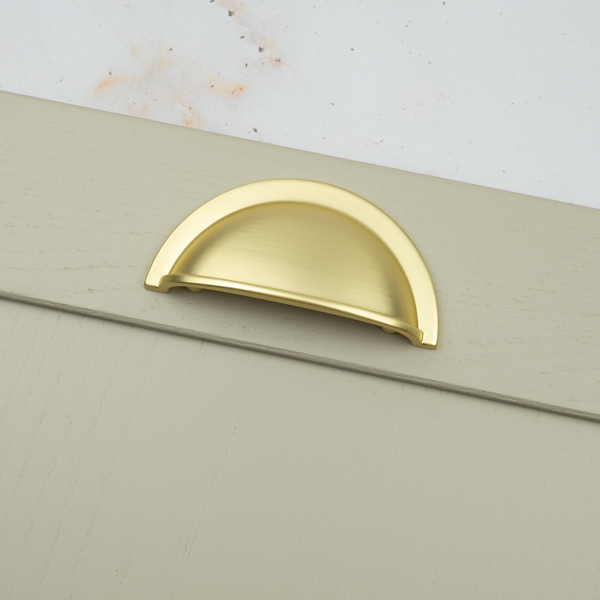 Handle & Home Brushed Brass Contemporary Handles and Coordinating Knobs