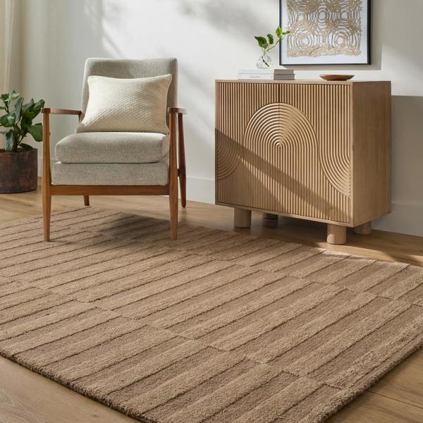 Livabliss Our Pnw Home Idaho-Hand Tufted Beige Taupe Wool Modern Rug