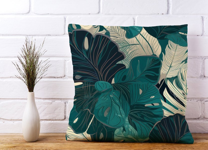 Warren Reed Tropical Green Leaves Cushions