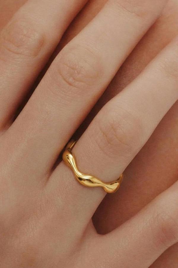 Serla Gold Plated Wave Ring