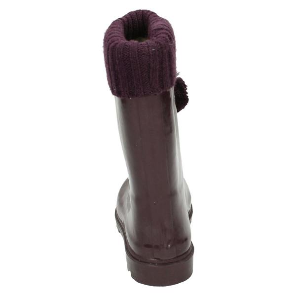 Spot On Girls Spot On Knitted Collar Wellington Boots