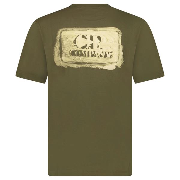 CP Company 30/1 Jersey Graphic Logo T-Shirt Khaki - chancefashionco