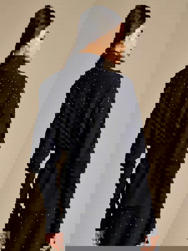 GWD Sparkle Iris Knitted Navy Top